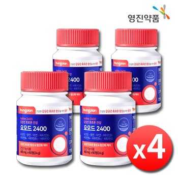 영진약품 영플랜 요오드 2400 x 4병 약8개월분 아이오딘 영양제 셀레늄 멀티비타민 여성 갑상선 호르몬