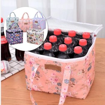 사각 보온가방 보냉도시락 예쁜꽃 쿨러백 캠핑 냉백 보온 백 쿨러