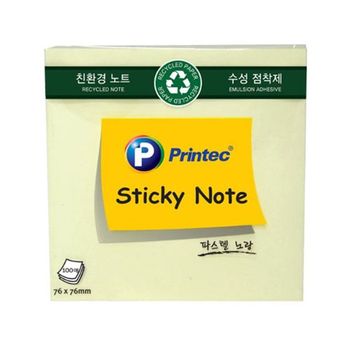 스티키노트 PL840410 메지 노랑76X76100매E7676Y 3개