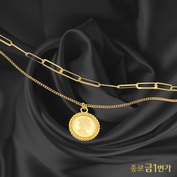 여자 순금 목걸이 엘리자베스 레이어드 37.5g