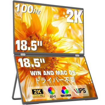 [해외] 이노뷰 듀얼 모바일 모니터 18.5인치 2K 2560x1440 100Hz 트리플 모니터 100