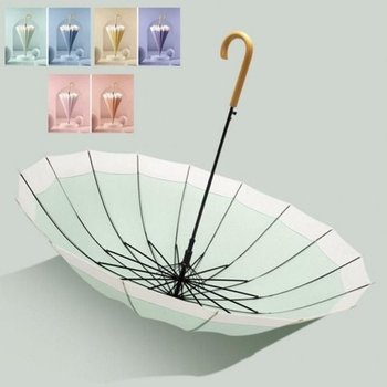 거꾸로우산 튼튼한 여름 장우산 파스텔 양산 투톤 선물 롱핸들 우드핸들 2인 남성 16살