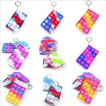 에기르 마블 단색 컬러 직사각형 푸쉬팝 푸시팝 버블 팝잇 틱톡 말랑이 무한 뽁뽁이 꾹꾹이 피젯 토이 스트레스해소 장난감 가방 열쇠 고리 키링 키홀더 집콕 놀이 보드 게임