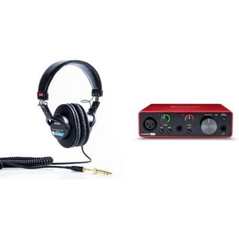 [해외] 독일 포커스라이트 스칼렛 솔로 1881865 Sony MDR-7506 Studio Closed Headphones Focusrite Sca