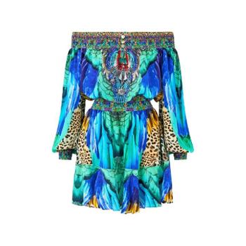 26 SS Camilla 정글 플라이트 오프숄더 쇼트 드레스 41687 TP450819308