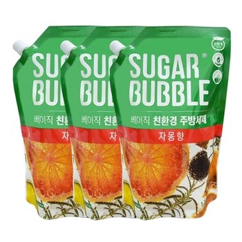슈가버블 친환경 에코 주방세제 자몽 1.2L x3