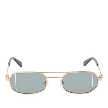 [해외배송] 오프화이트 오벌 더블 브릿지 메탈 선글라스 OERI14H LYNN 7606 GOLD DARK GREY 55