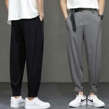 밑단 인기 허리 조절 가능 감성 팬츠 남자 밴딩 외출