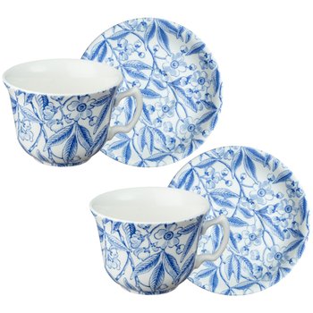 [해외] 영국 포트넘앤메이슨 벌리 프루누스 컵 앤 소서 블루 커피잔 2세트 Burleigh Prunus Cup and Saucer