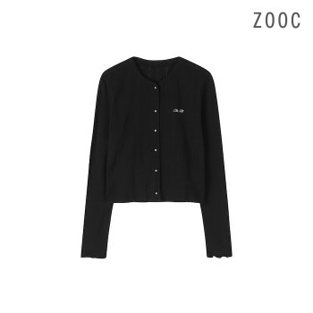 [ZOOC][Dual Self] 엠브로이더리 소프트 코튼 가디건 BK_Z252MSM212 [판매중단/오프판매]