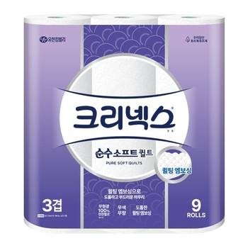 온)크리넥스 3겹 순수소프트 퀼트 25M-9롤[택배배송]