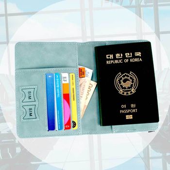 여권 LP16EO12 케이스 월렛 민트색 여행 가죽 차단 민트 파스텔 트레블