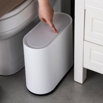 잔솔 H7C4O3A2 원터치 쓰레기통 10L 화장실 욕실 사무실 슬림