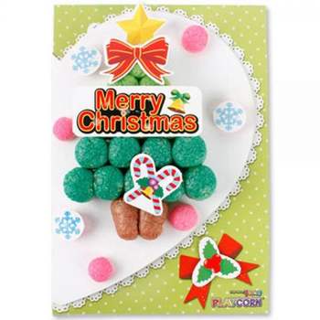 (PL) 플레이콘 크리스마스트리카드(5인용) 옥수수깡 놀이콘 퍼니콘 물부치 물로붙이는콘