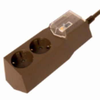 차단 멀티탭 2구 1.5m 브라운 멀티탭 전기세절약