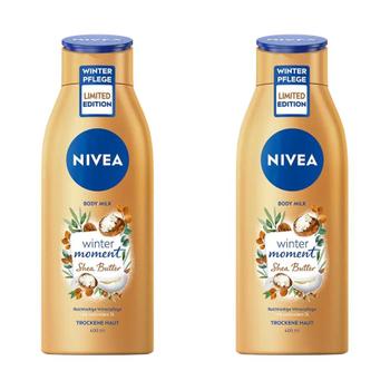 [해외직구] 독일직구 Nivea 니베아 윈터 모멘트 시어버터 바디밀크 400ml 2팩