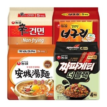 신라면건면 4입+안성탕면 5입+너구리5입+짜파게티 더블랙 4입 총18개_23265608