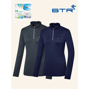 [비티알] 하이런W 여성 봄가을 러플카라 베이직 집업 티셔츠 기능성티 (BTT0437W)