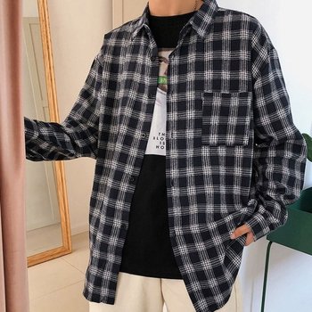 데일리 레이어드핏 남성 캐주얼 체크 긴팔 셔츠 남방 (WE70434)