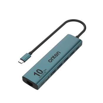 C타입 멀티허브 5포트 USB 3.2 Gen2 10Gbps RJ45 이더넷 랜카드 노트북