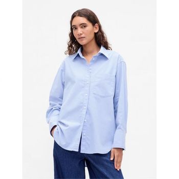 [해외] 우먼 갭 GAP 오르가닉 코튼 포플린 빅 셔츠 Shirting 블루 11555889