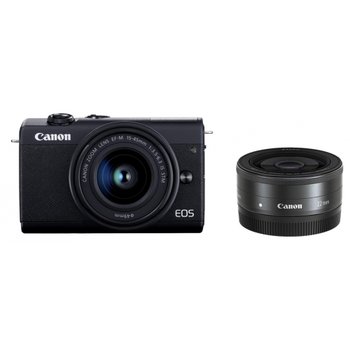 [해외] Canon 미러리스 일안 카메라 EOS M200 더블 렌즈 키트 블랙 EOSM200BK-WLK