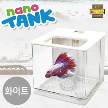 자동물갈이 어항 (화이트) 수조케이스 소형어 수족관