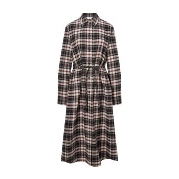 헤지스 여성 [기모] 블랙 체크 셔츠형 원피스 HSDR4DC91BK