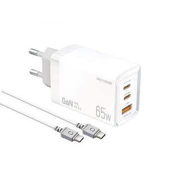 (액티몬) AM46IQ38 고속충전기 3구 가정용 65W 화이트 MON-PD65W-HC7-CtoC (1개)