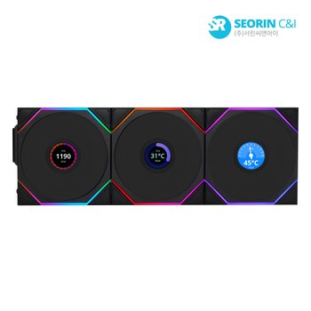 [서린공식] 리안리 UNI FAN TL Wireless LCD 120 블랙 3팩