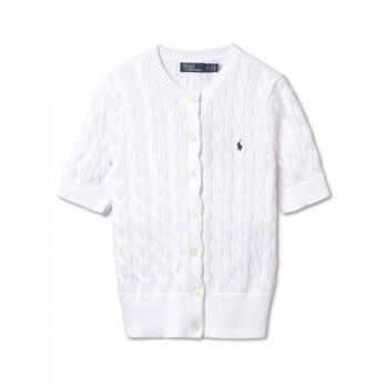 WMPOSWENDW20151-100 POLO RALPH LAUREN W 케이블 니트 숏 슬리브 카디건 - 화이트 4712085