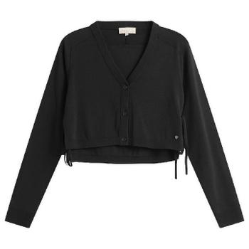 STEL 여성 STEL side tie V neck jumper Black