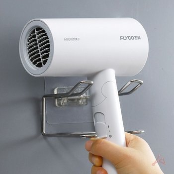 드라이기거치대 방수 무타공 부착 헤어드라이기 걸이 (WF40558)