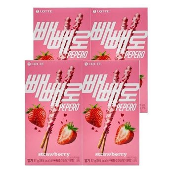 롯데웰푸드 빼빼로 딸기  37g x 4개