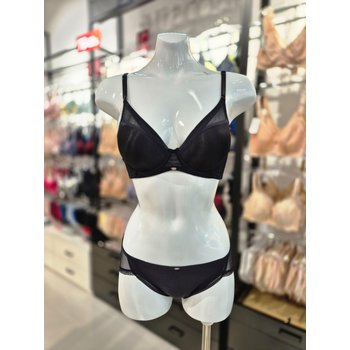 S 와코루) 스키노 아이스 서포트 몰드 브라,백레이스 팬티 세트 WBR2060+WPT2060A-BK