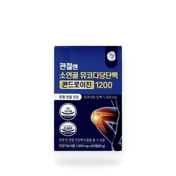 ALLBARUN 관절엔 소연골 뮤코다당단백 콘드로이친 1200 1000mg x 60정 5개(AD)