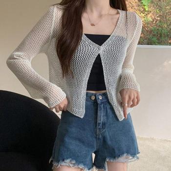 [라일리여성의류] Rly 활용하기 봄가디건 라운드니트 좋은 메쉬 시스루 (42567853)