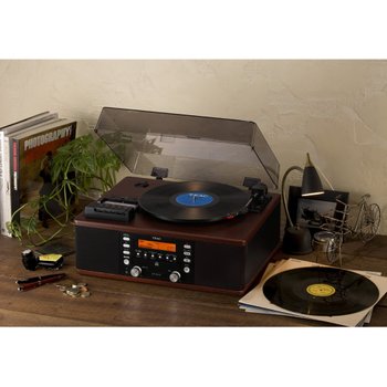 [해외] TEAC 턴테이블카세트 플레이어 첨부 CD레코더 LP-R520-WA 월넛