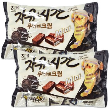 오뚜기 해태 자유시간 미니 대용량 쿠키앤크림 400gx2개