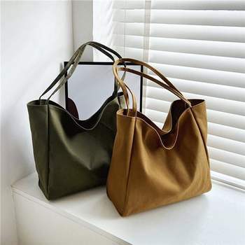 베이직디자인 OCI702D5 넉넉한사이즈 무지 캔버스 쇼퍼백