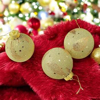 블링 GV48NM31 글리터 장식볼 3p(8cm) (샤인골드) XA