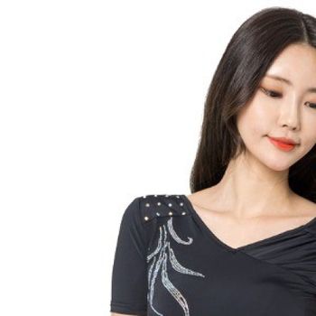 LDTC300 HE03MS40 용 여성 연습 테마 공연복 라틴댄스 홀터 시