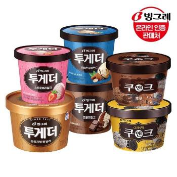 빙그레 투게더 바닐라 900ml /딸기/초코/그라시아 쿠앤크 3개+2개 (S50739686)