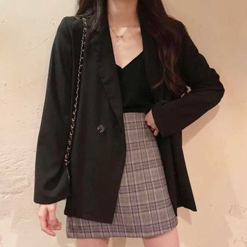 여자 USGC9181 데이트룩 슈트 코디 루즈핏 긴팔 재킷