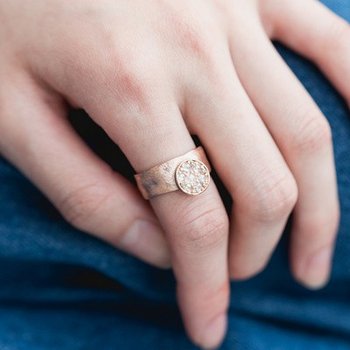 (주문제작)14k 18k러프다이아 꼬냑다이아반지 두꺼운 빈티지반지(무료배송)