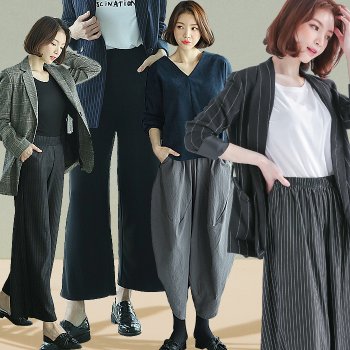 사계절 바지 한방에 몰아보기~ 여성용 팬츠 7부/9부/배기팬츠/기모 플리츠 슬랙스 여름 겨울