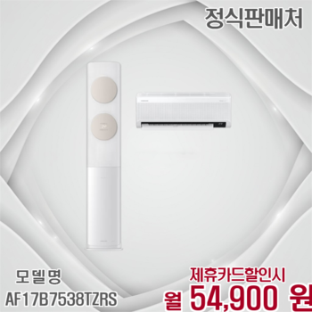 삼성 BESPOKE 무풍 클래식 2in1 에어컨 176평 AF17B7538TZRS 60개월 67900
