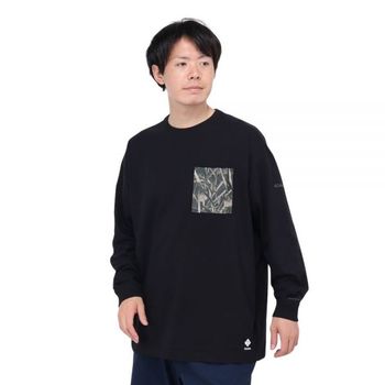 컬럼비아 맨즈 ロンT 하버 투 밸리 포켓 付き 긴팔 티셔츠 PM0455 010 속건 -블랙 158273