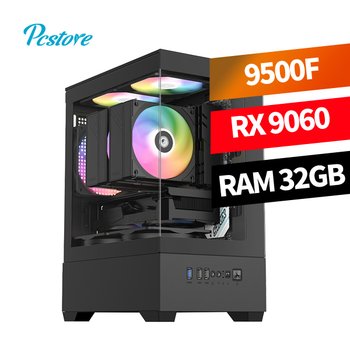 피씨스토어 AMD 베스트 아이온2 게이밍PC 라이젠5 9500F RX 9060 (32GB, M.2 500GB)