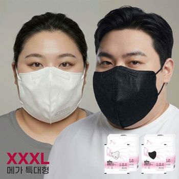 KF94 메가 특대형 마스크 50+50매 새부리형 블랙